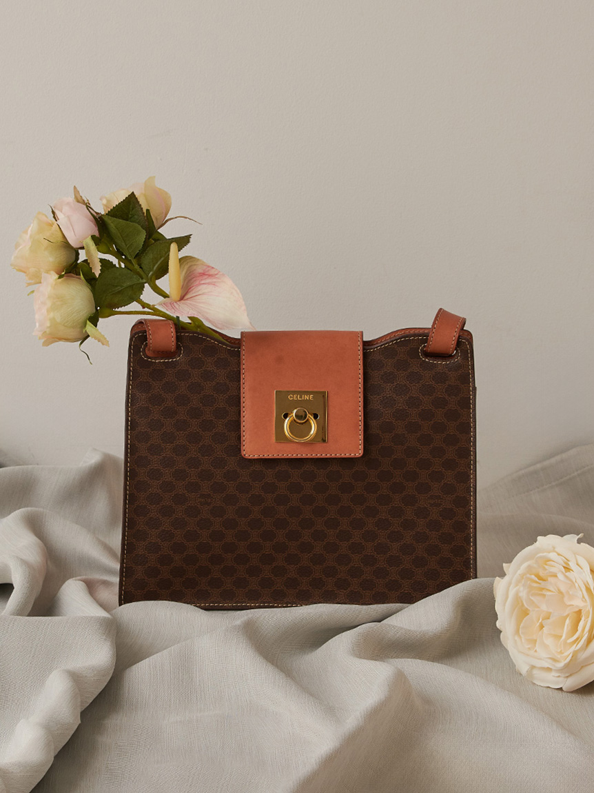 CELINE モノグラムショルダーバッグ CELINE マカダムモノグラムショルダー(ヴィンテージバッグ