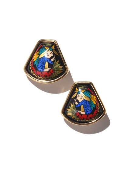 HERMESエマイユ扇イヤリング