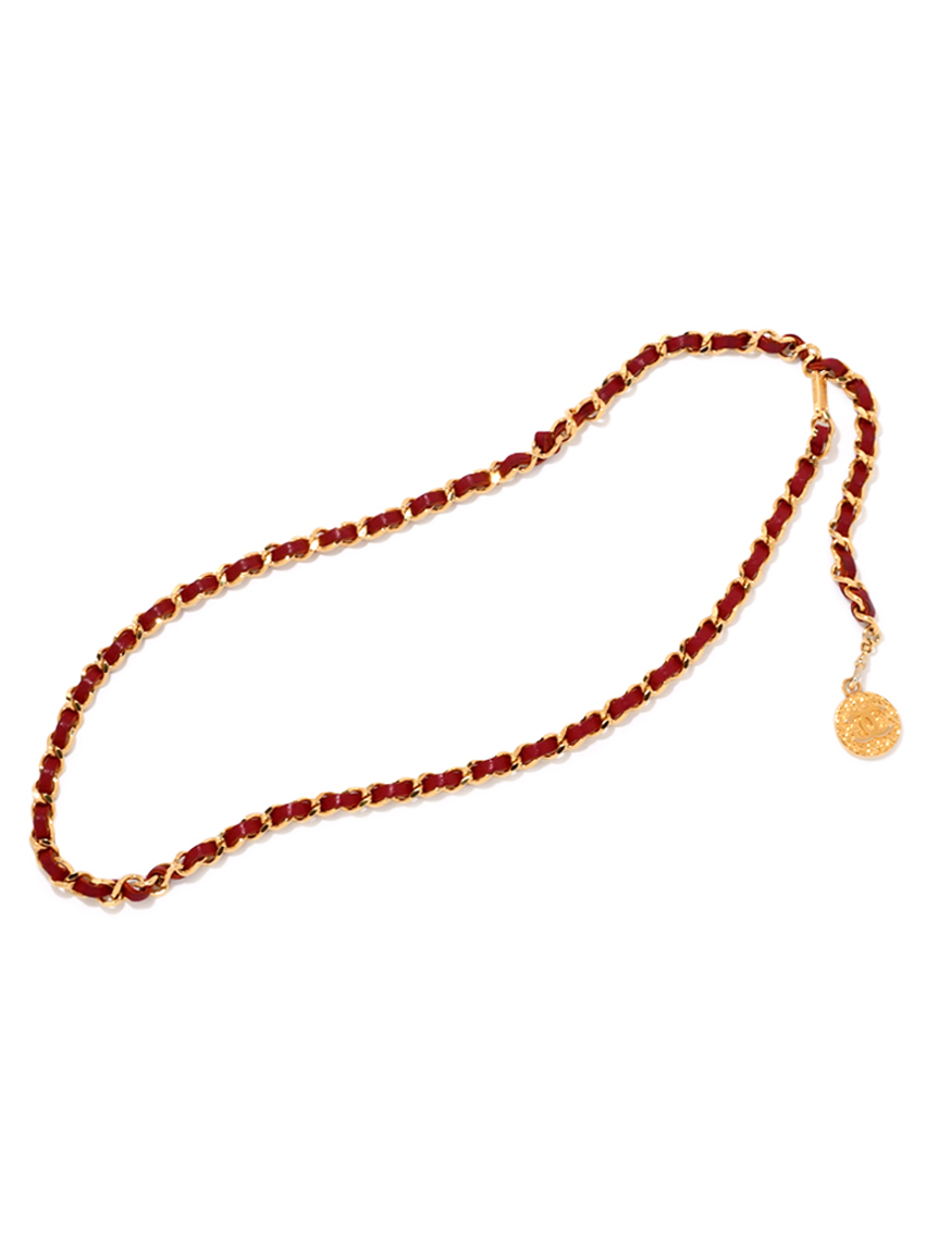 CHANELココマークラムチェーンベルト