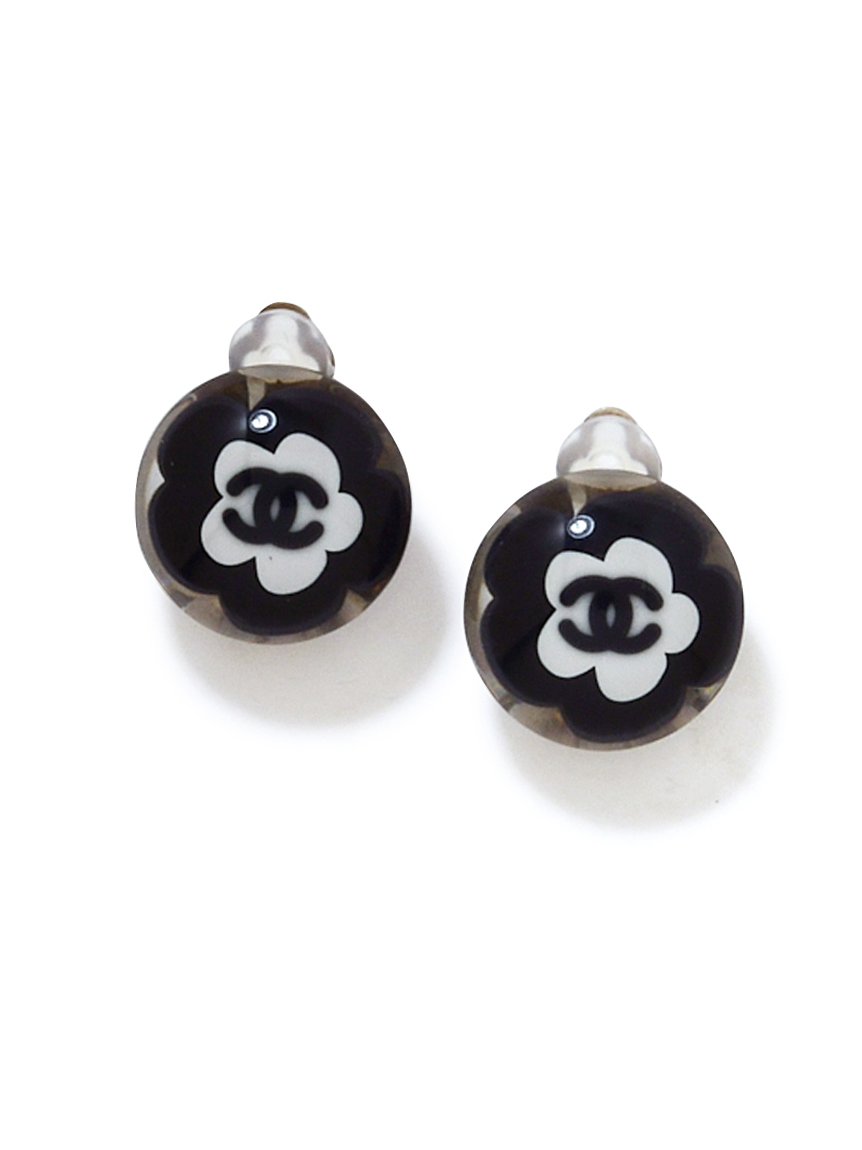 CHANELココマーククリアモノトーンイヤリング