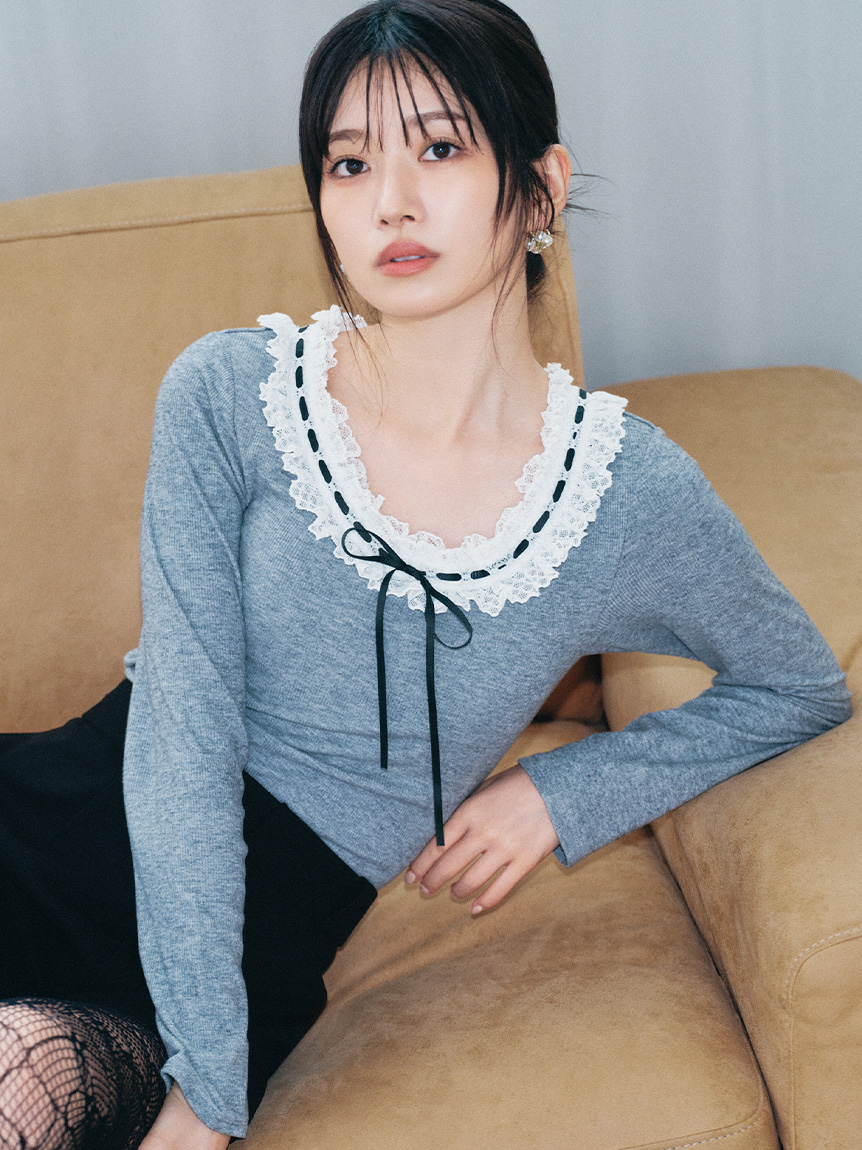 LILY BROWN Lingerie】フリルレースボディスーツ(Hearts2Hearts着用