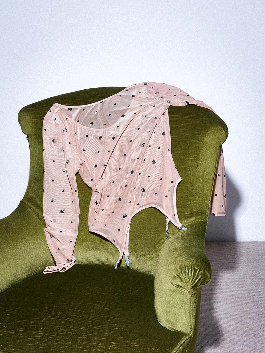 LILY BROWN Lingerie】シアーフロッキートップス×バンドゥセット