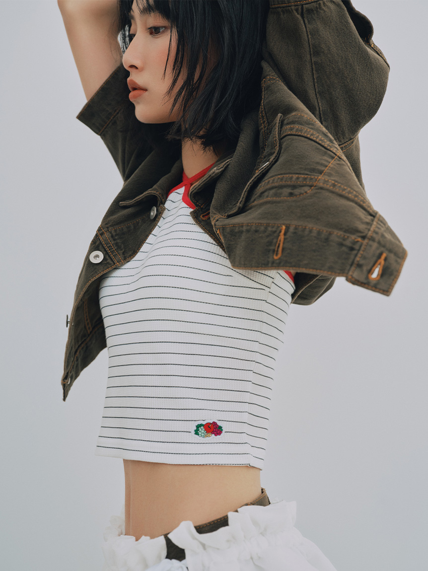 LILY BROWN イエロー カップ付き タンクトップ LILY BROWN イエロー カップ付き タンクトップ