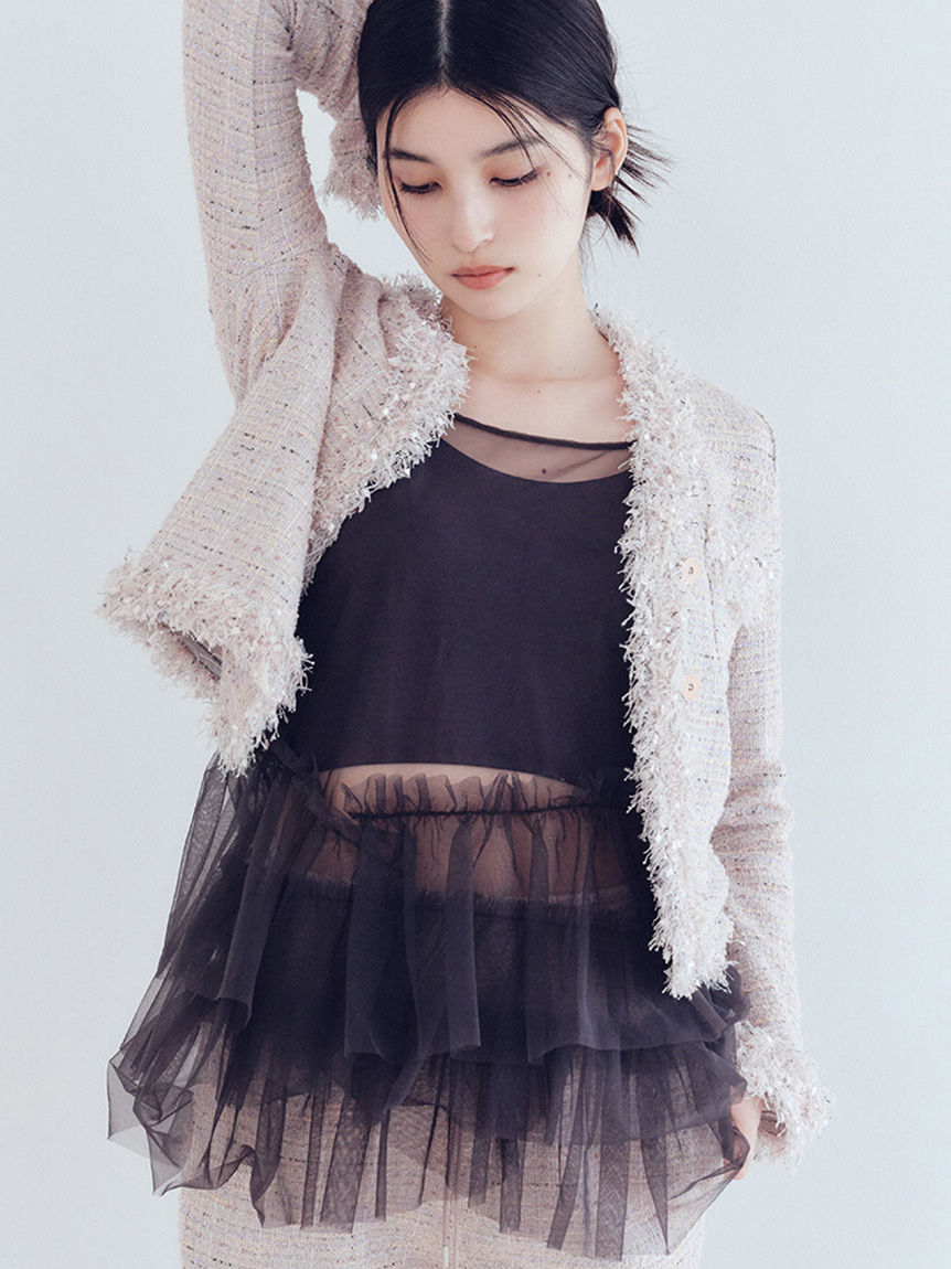 LILY BROWN Lingerie】カップ付フリルチュールキャミ(その他