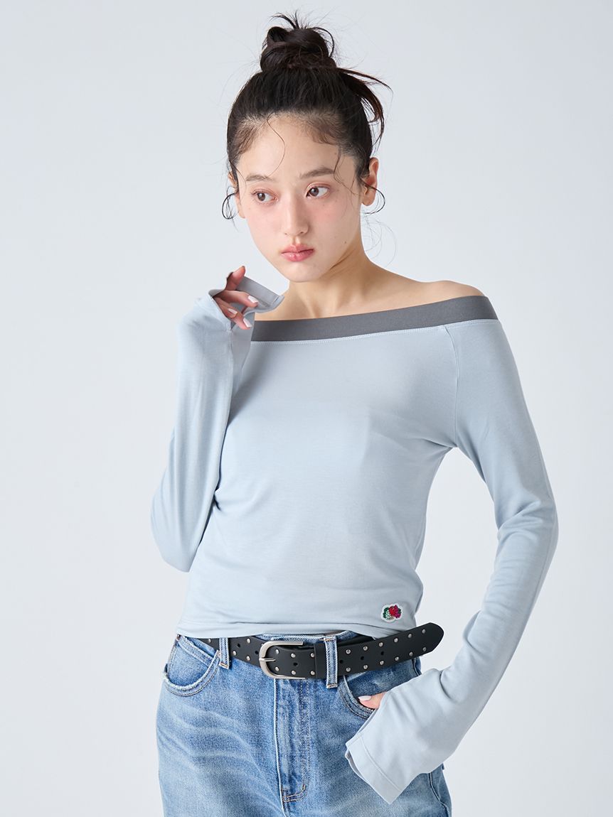 LILY BROWN Lingerie×FRUIT OF THE LOOM】2wayオフショルダートップス