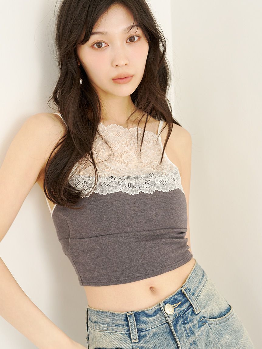 リリーブラウン LILY BROWN Lingerie】ハイフロントレースブラレット(その他