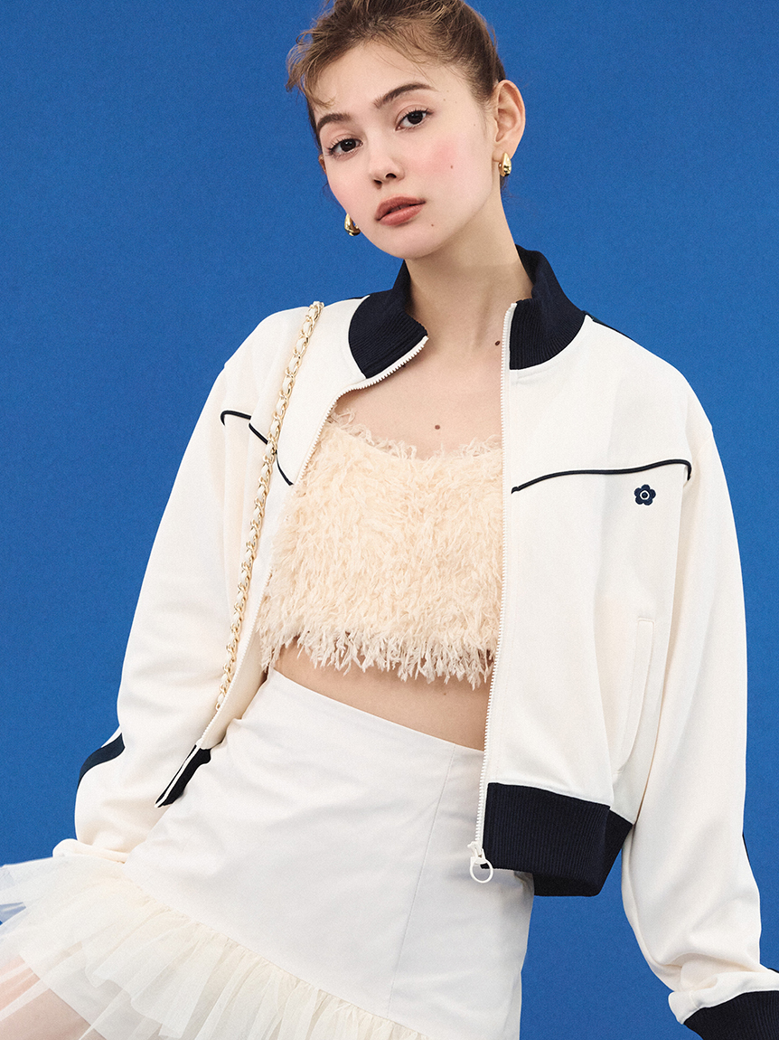 LilyBrown MARY QUANT トラックジャージ コラボ アイボリー LILY BROWN×MARY QUANT】トラックジャージ(ブルゾン)|アウター