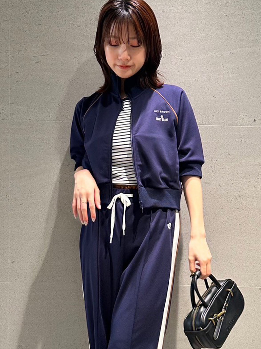 公式サイト - ハイブランドの新作が続々登場 LILY QUANT】ハーフスリーブトラックジャケット BROWN×MARY トップス