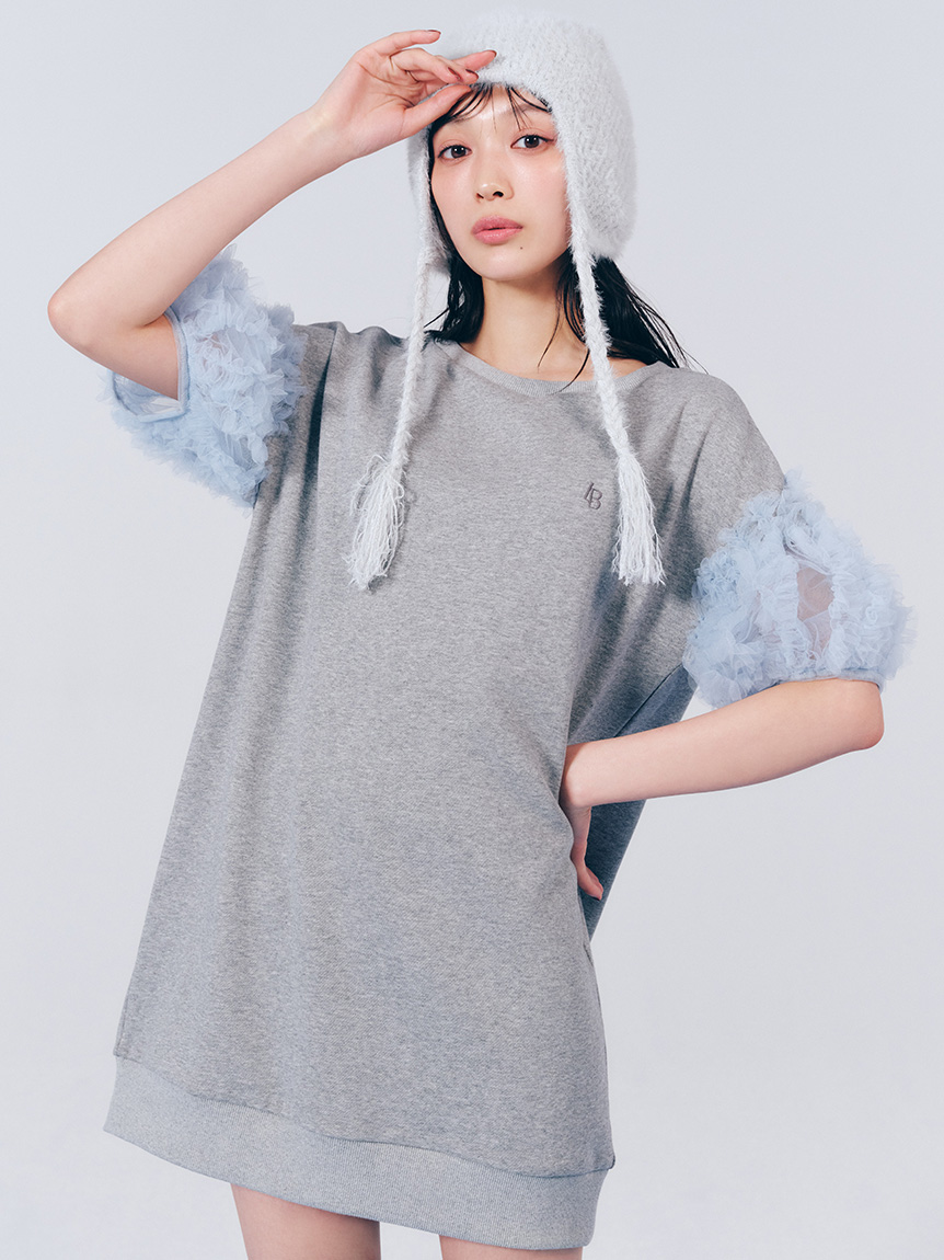 オフィシャル・MASHアプリ限定】ミニフリルスウェットワンピース