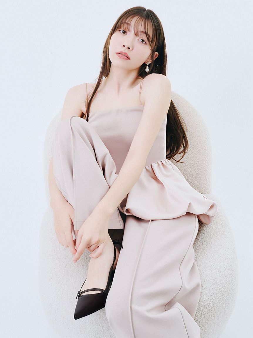 Lilybrown バルーンペプラムニットキャミソール ホワイト新品タグ付き LILY BROWN（リリーブラウン）の「バルーンペプラムニット