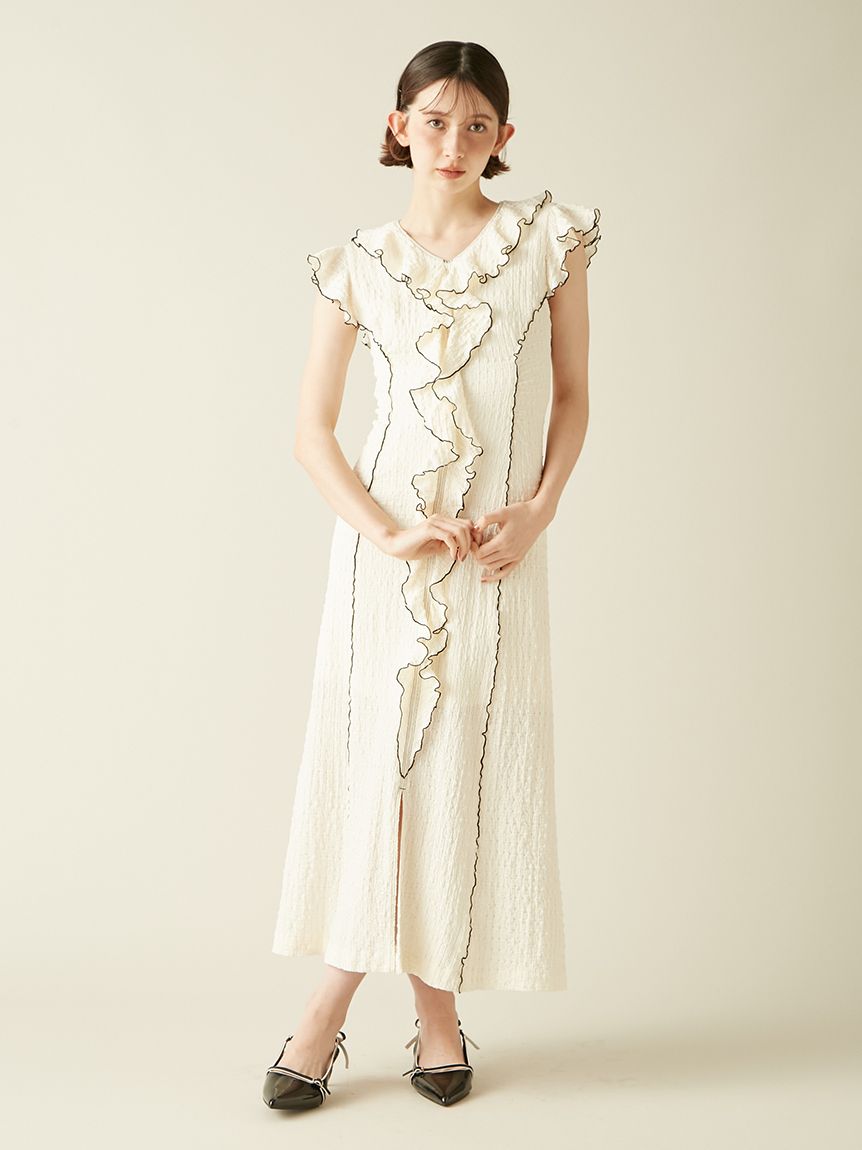 LILY BROWN　フリル袖切り替えドレス　ロングワンピース 楽天市場】【SALE／40%OFF】フリル袖切り替えドレス LILY BROWN
