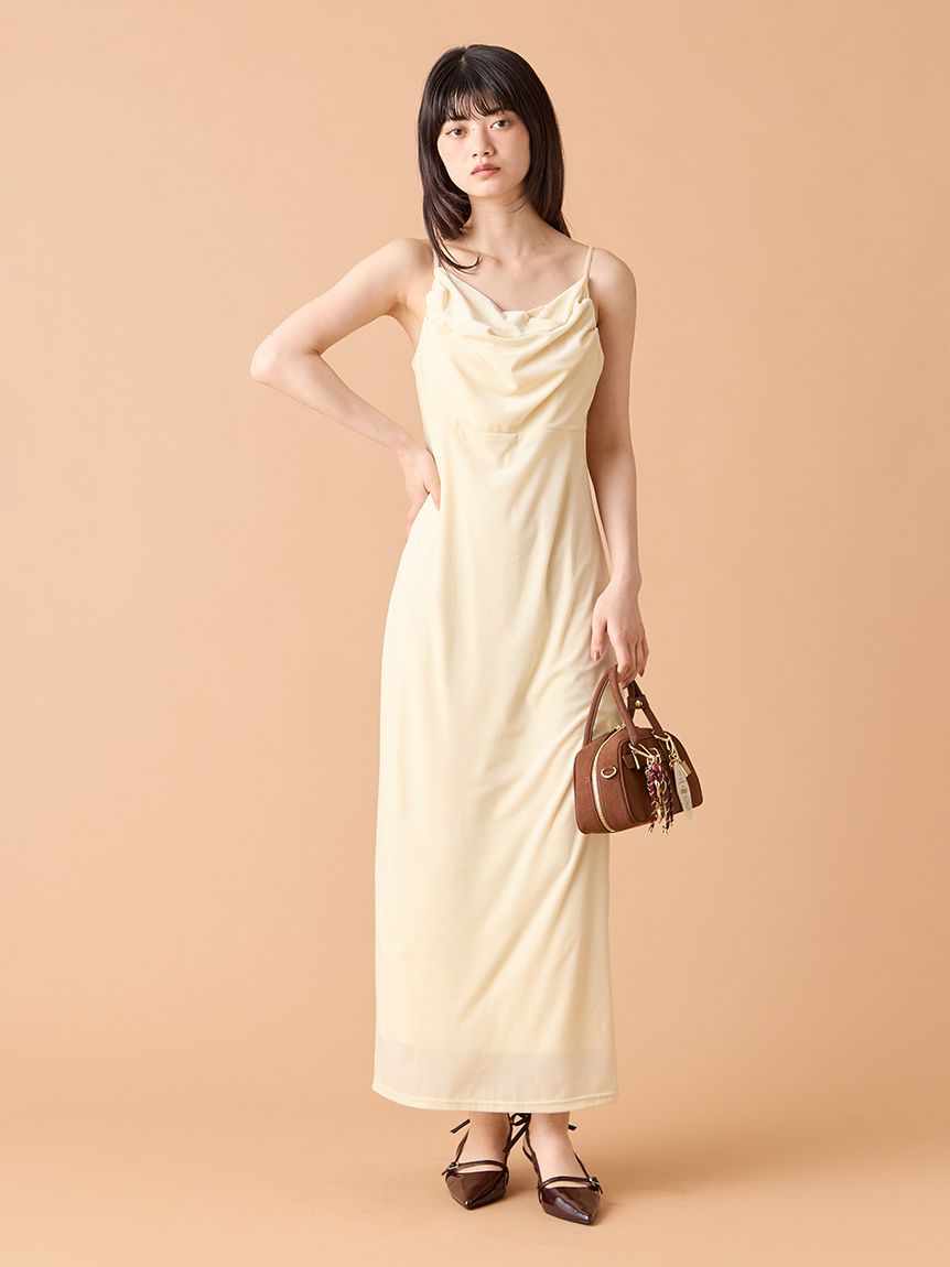 新品　LILY BROWN カップインベロアドレープキャミワンピース カップインベロアドレープキャミワンピース(マキシ・ロング