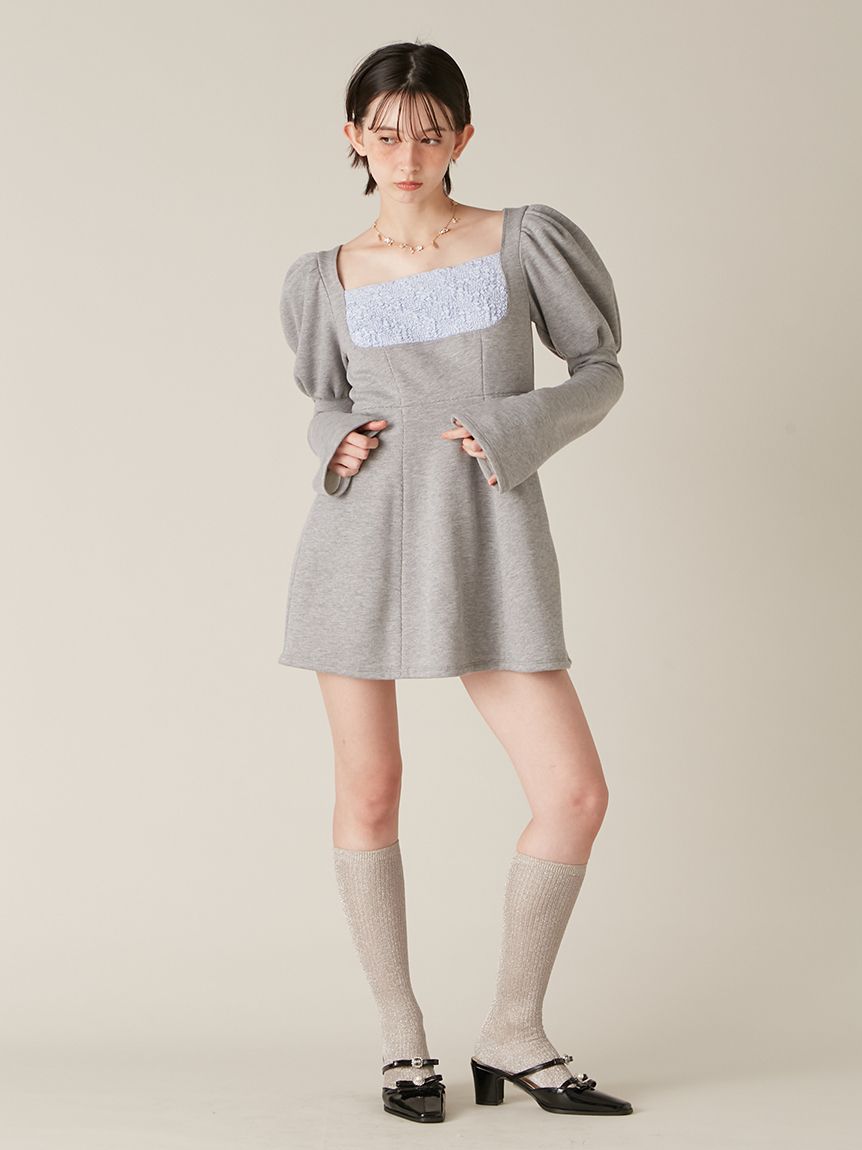 ロココ調スウェットミニワンピース(ミニワンピース)｜ワンピース｜LILY
