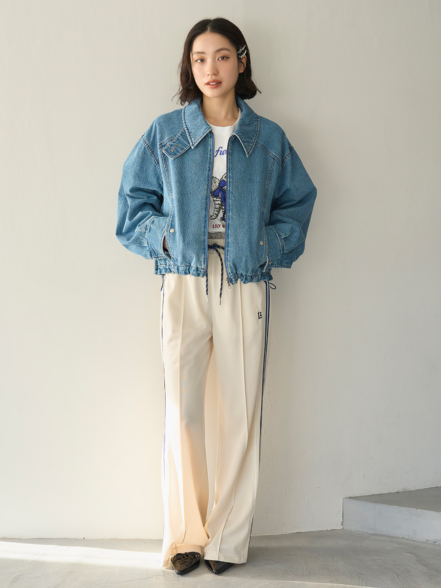 ピコレースフレアトラックパンツ(ロングパンツ)｜パンツ｜LILY BROWN