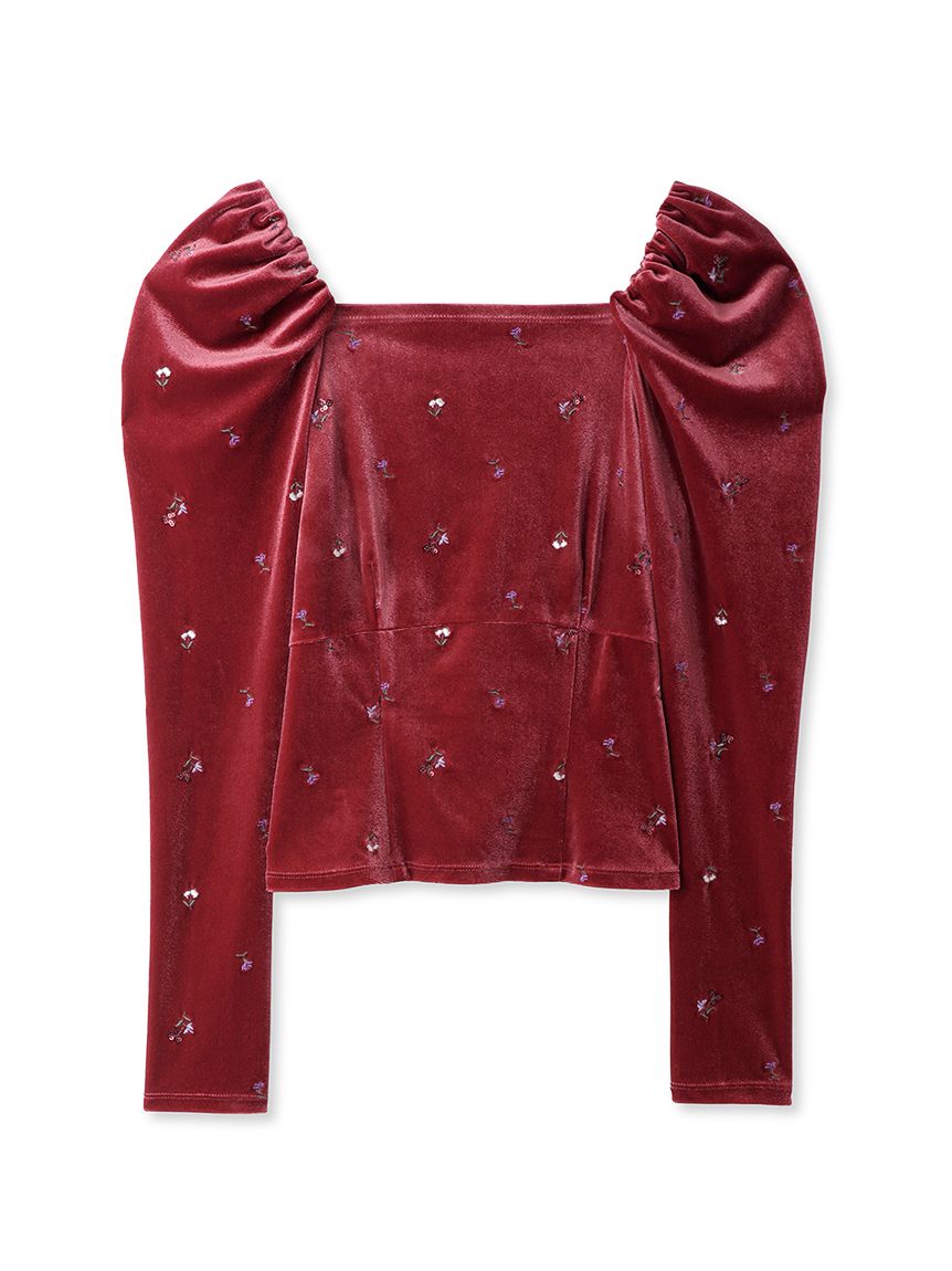 素材【TOGA VIRILIS】ベロア Velour tops RED 新品 - Tシャツ 