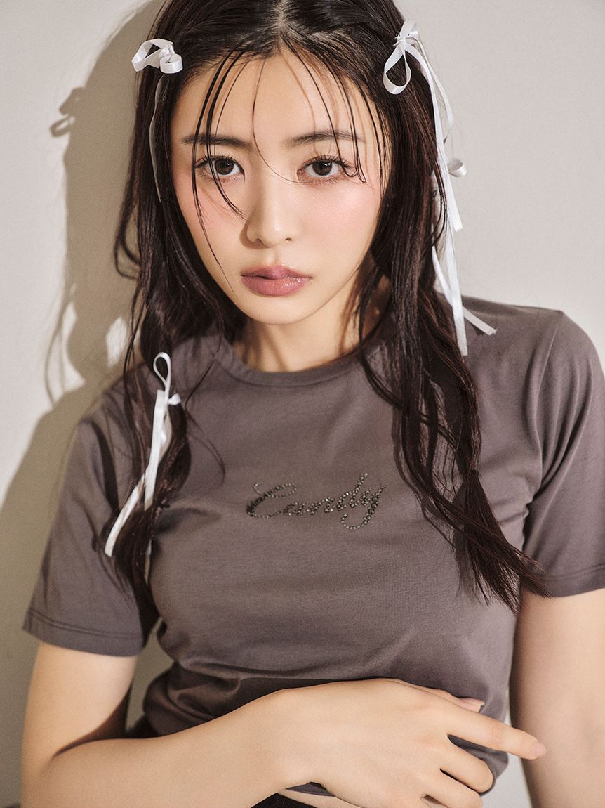 L.B CANDY STOCK]ビジューロゴTシャツ(Tシャツ)｜トップス｜LILY BROWN