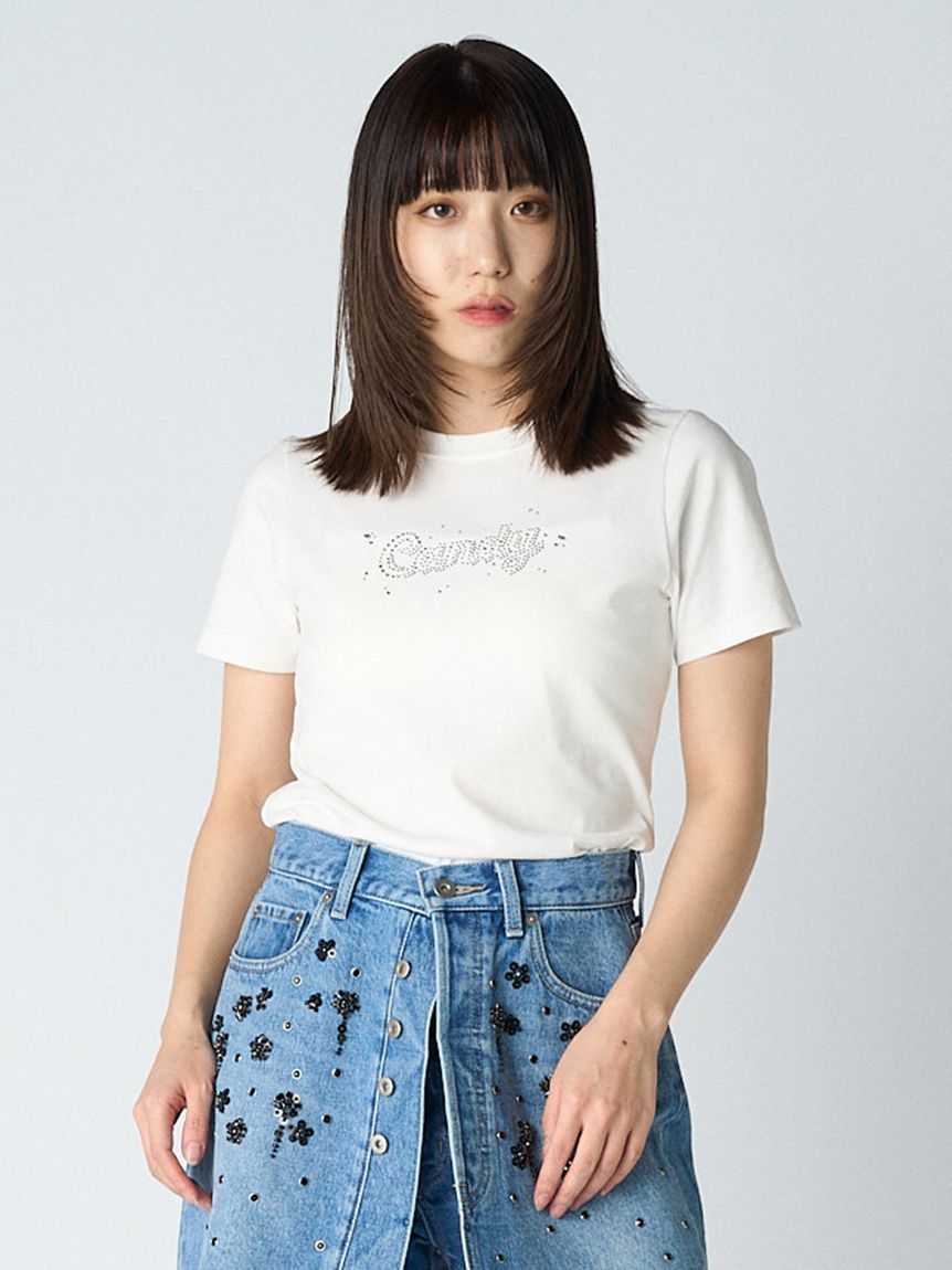 L.B CANDY STOCK]ラインストーンロゴTシャツ(Tシャツ・カットソー)｜トップス｜LILY BROWN（リリーブラウン）の通販サイト【公式】