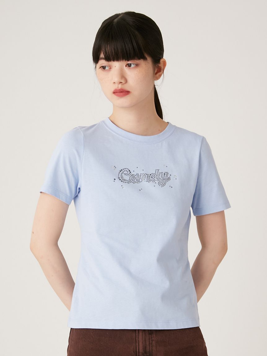 L.B CANDY STOCK]ラインストーンロゴTシャツ(Tシャツ・カットソー)｜トップス｜LILY BROWN（リリーブラウン）の通販サイト【公式】