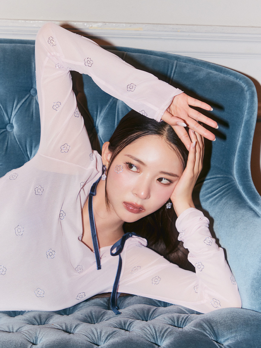 LILY BROWN×MARY QUANT】デイジー柄シアーチュールトップス(T