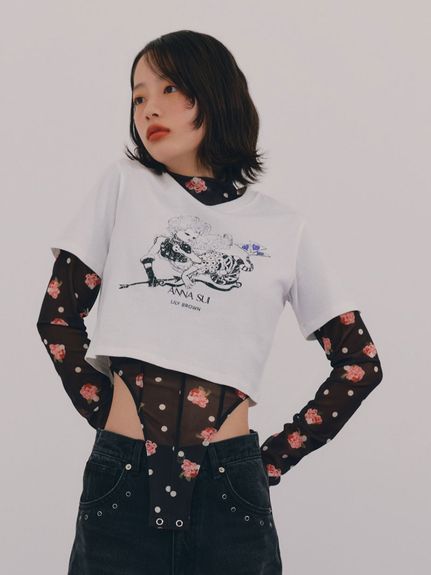 LILY BROWN × ANNA SUI】総柄ボディースーツ(Tシャツ