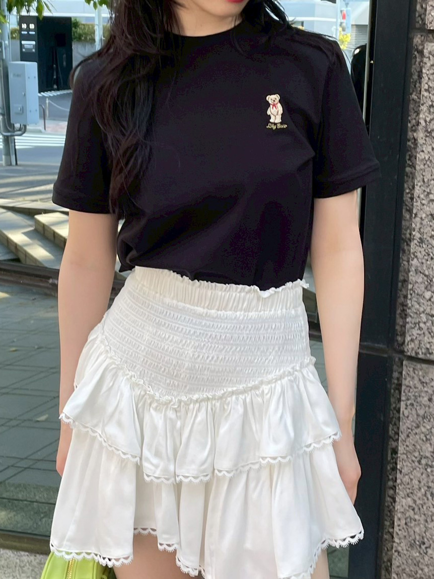 lily brown 異素材スリーブTシャツ