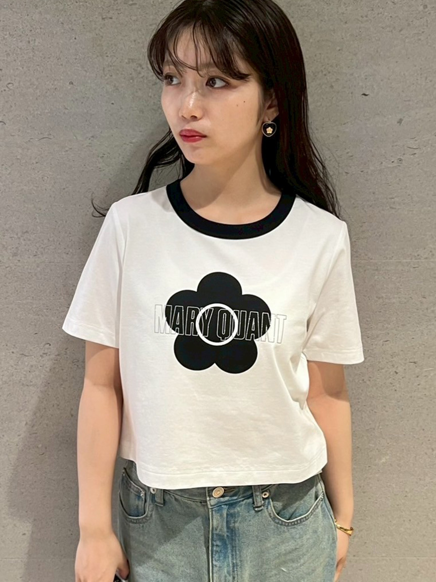 すぐ届く☆MARY QUANT Tシャツ キラキラロゴがポイント◎ LILY BROWN×MARY QUANT】グリッターロゴリンガーTシャツ(Tシャツ