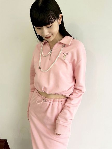 WEB限定カラー】Lily Bearハーフジップクロップドスウェット