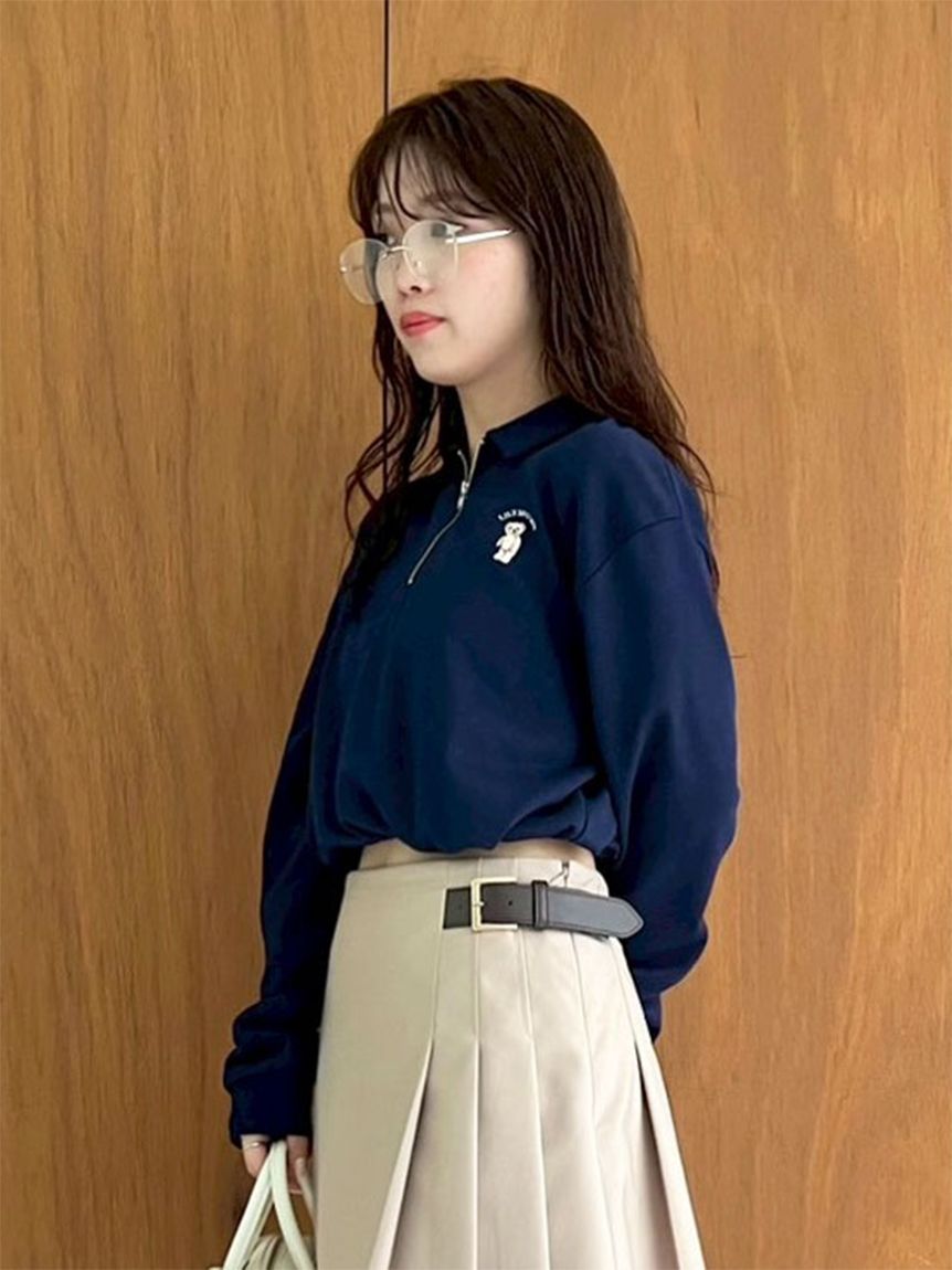 【新品タグ付き】Lilly Brown クロップド丈スウェットパーカー WEB限定カラー】Lily Bearハーフジップクロップドスウェット