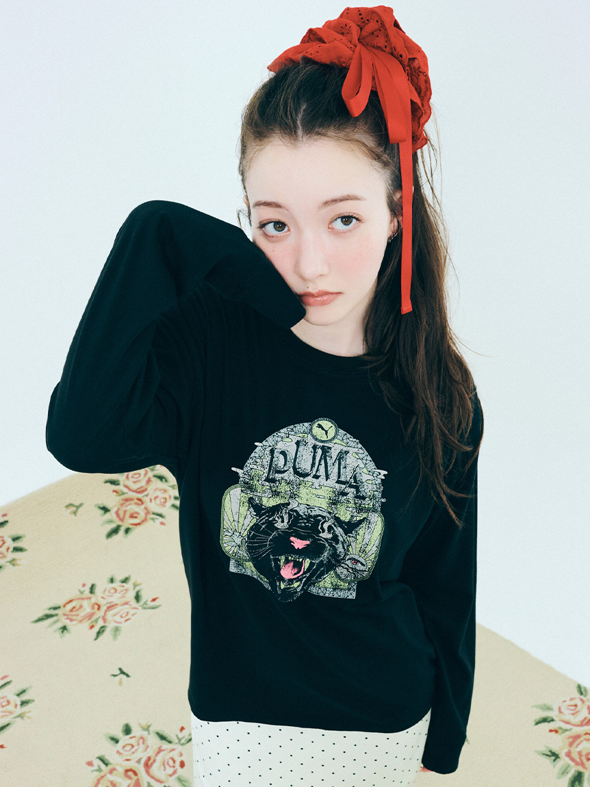 【即完商品⭐︎定価より55%オフ！】LILLY BROWN大人気トップス LILY BROWN×MARY QUANT】デイジー柄シアーチュールトップス(T