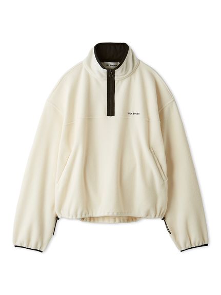 【ボニ(断捨離)】リリーブラウン　ハーフジップロゴ刺繍フリーストップス ハーフジップロゴ刺繍フリーストップス(Tシャツ・カットソー