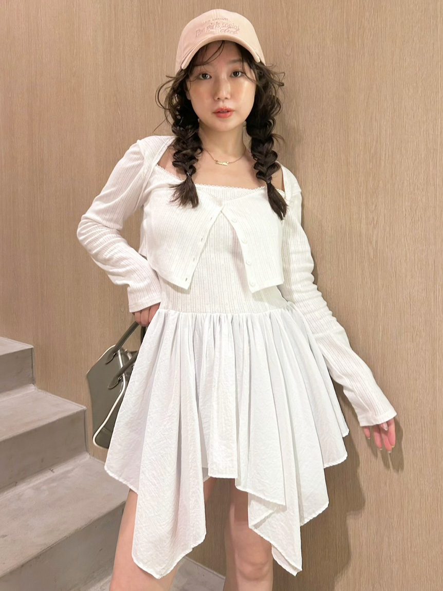 LILY BROWN カーデセットペプラムトップス カーデセットペプラムトップス(Tシャツ・カットソー)|トップス