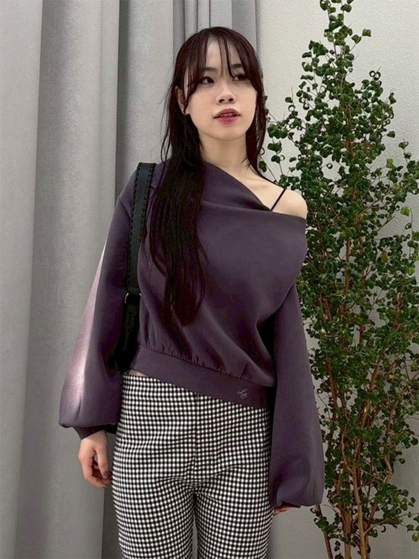 WEB限定カラー】ドレープオフショルボンディングスウェット(スウェット