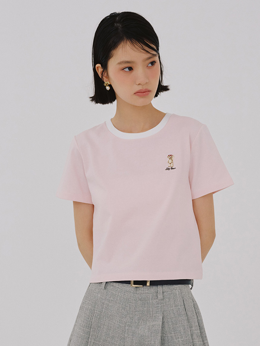 【かわいい✩Lily Brown】ベージュ　ブラックリボンカットソー　サイズF Tシャツ・カットソー｜LILY BROWN（リリー ブラウン）の通販サイト【公式】