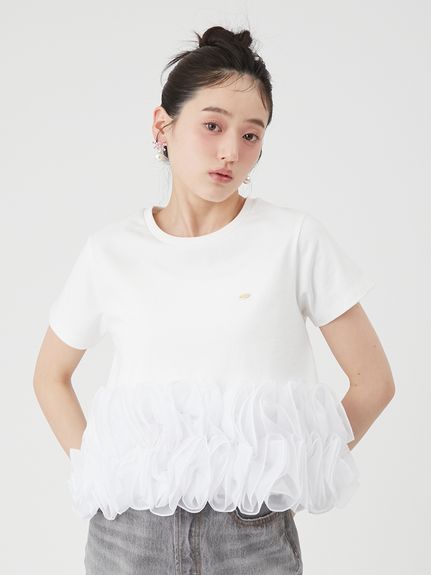 ボリュームフリルカットトップス(Tシャツ・カットソー)｜トップス