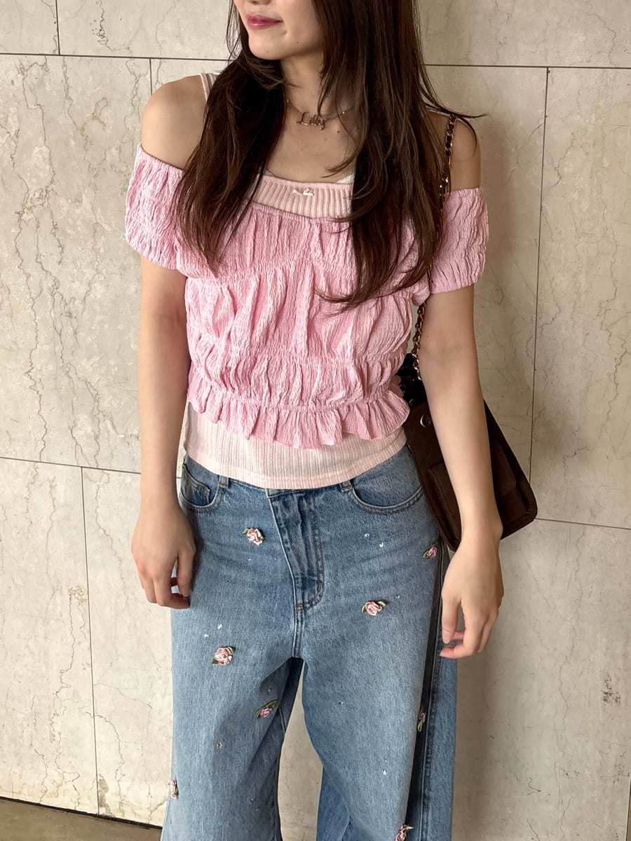 シャーリングカットトップス(Tシャツ・カットソー)｜トップス｜LILY 