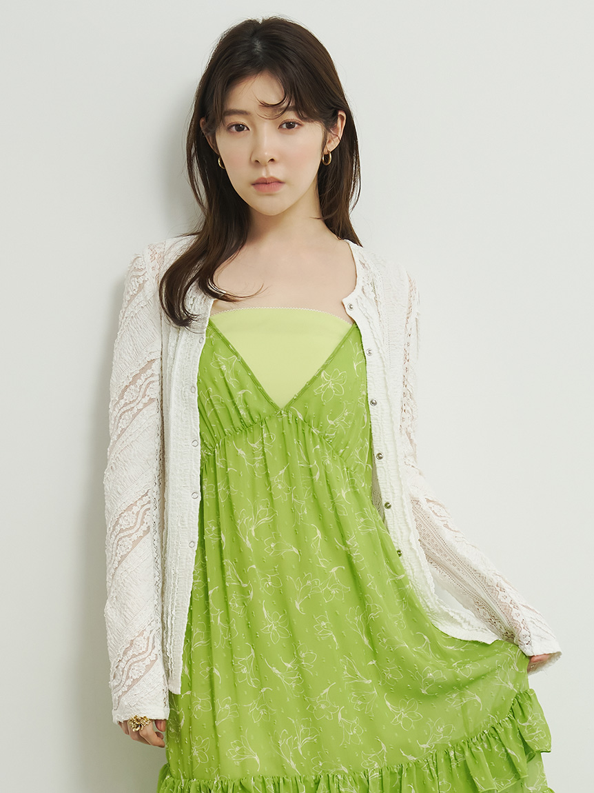 ストレッチレーススナップカーデ(カーディガン・ボレロ)｜TOPS｜LILY