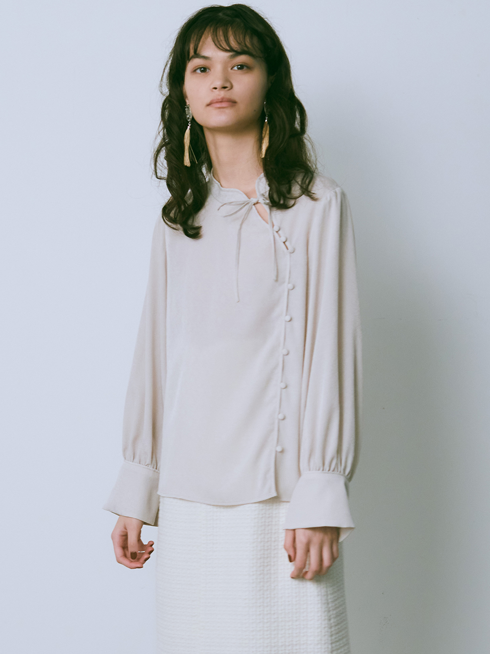 ジャガードチャイナブラウス