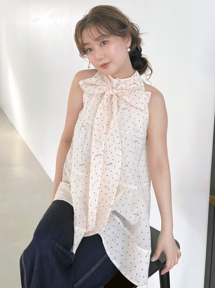 リリーブラウン LILY BROWN アメスリティアードブラウス （IVR