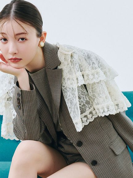 LILY BROWN リリーブラウン 新品 シアーボレロフリルカーデ LGRY LILY BROWN（リリーブラウン）の「シアーフリルボレロカーデ