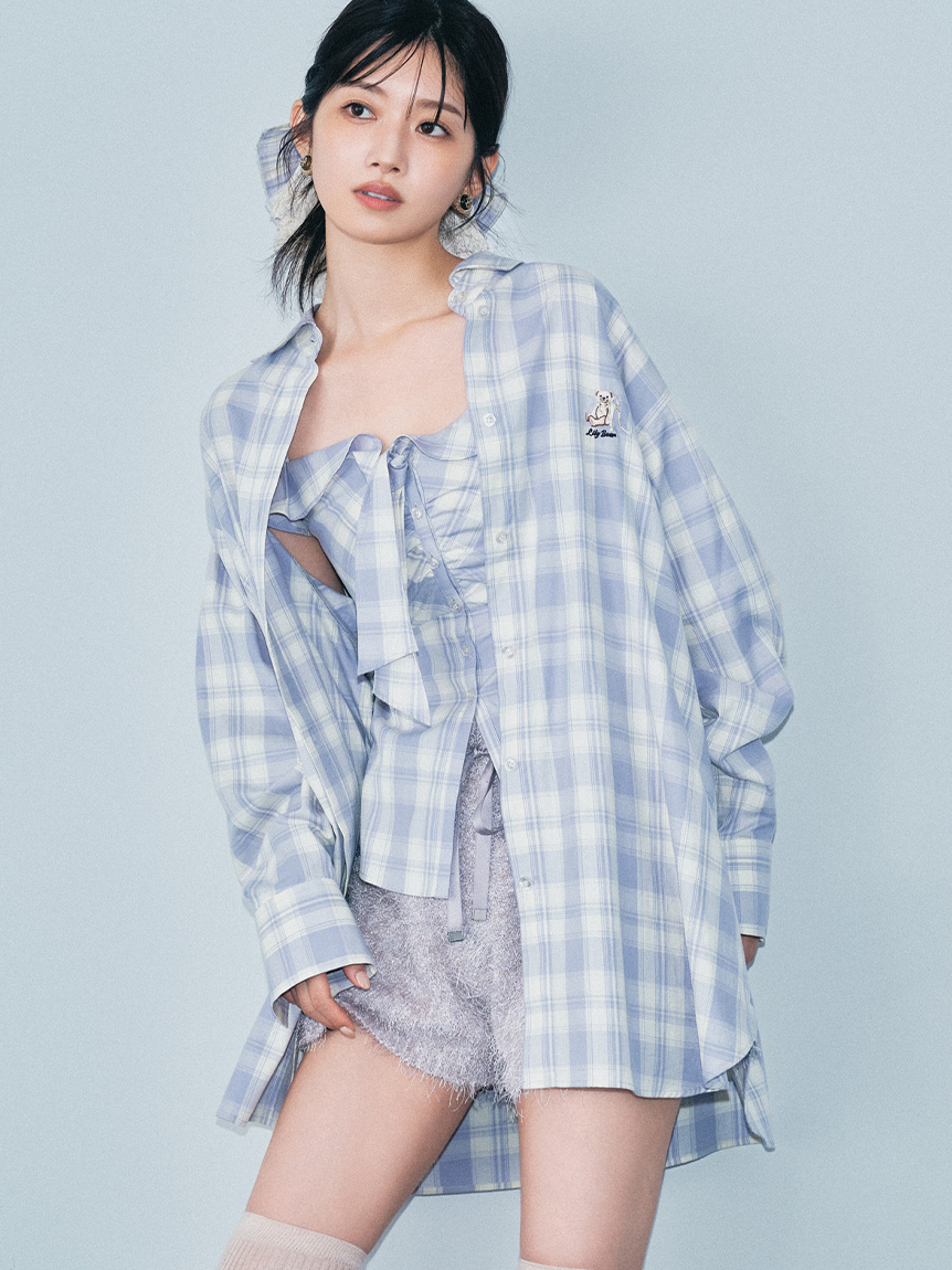 ★新品未使用★リリーブラウン　Lily Brown ボウタイビジューブラウス LILY BROWN（リリーブラウン）の「[L.B CANDY STOCK]ボウタイビジュー