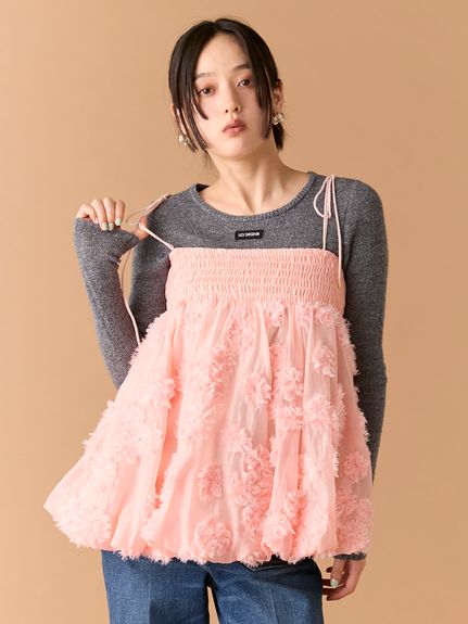 フリンジフラワーマルチウェイチュニック(ミニワンピース)｜ワンピース