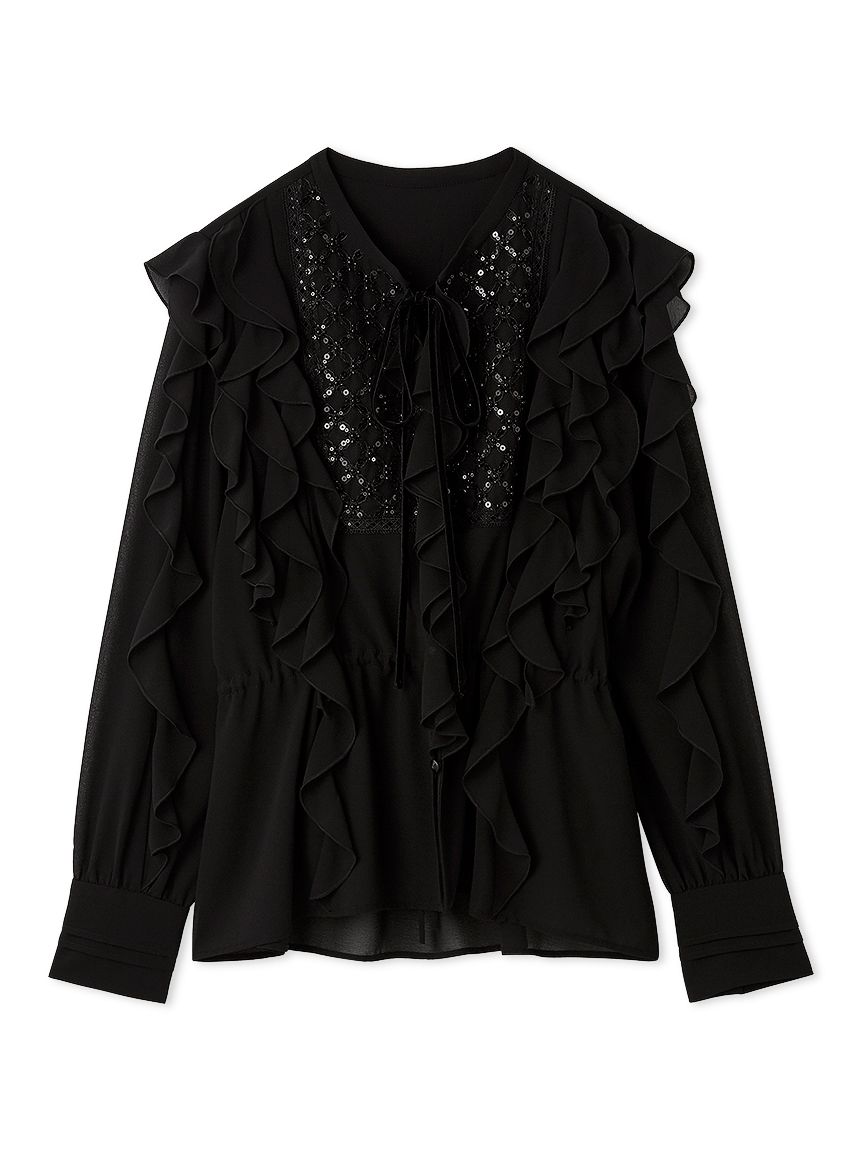 L.B CANDY STOCK]ビジューフリルブラウス(シャツ・ブラウス)｜トップス