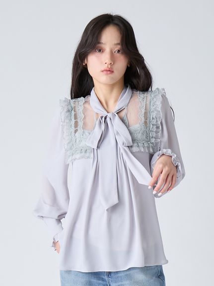 新品 25SS 近年 リリーブラウン ヴィンテージライクレースボレロ ロリータ LILY BROWN（リリーブラウン）の「レース編みボレロセットニット