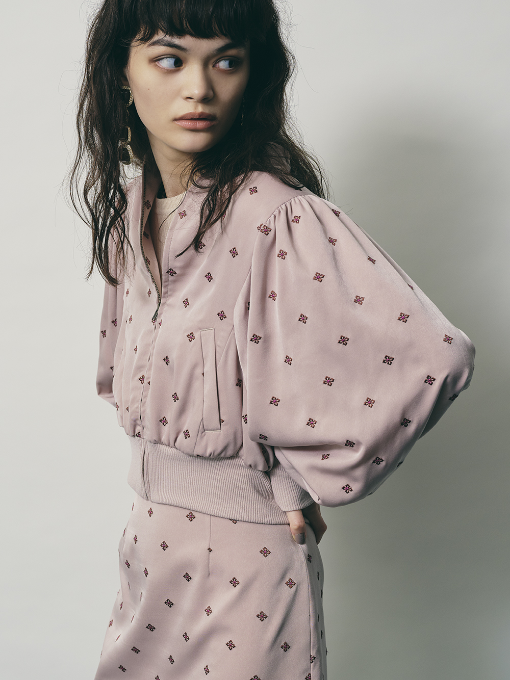 小紋刺繍ブルゾン