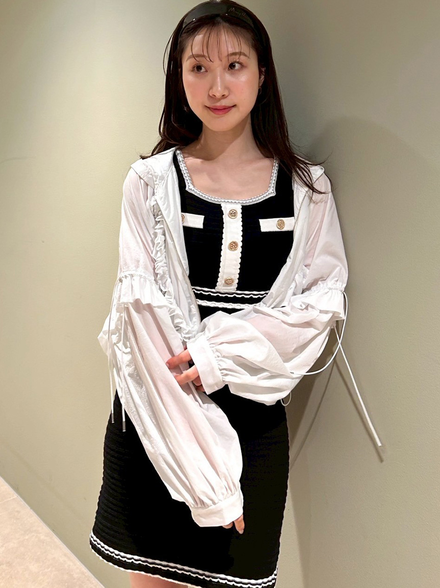 LILY BROWN｜ラッフルフリルベアニットトップス | Rakuten