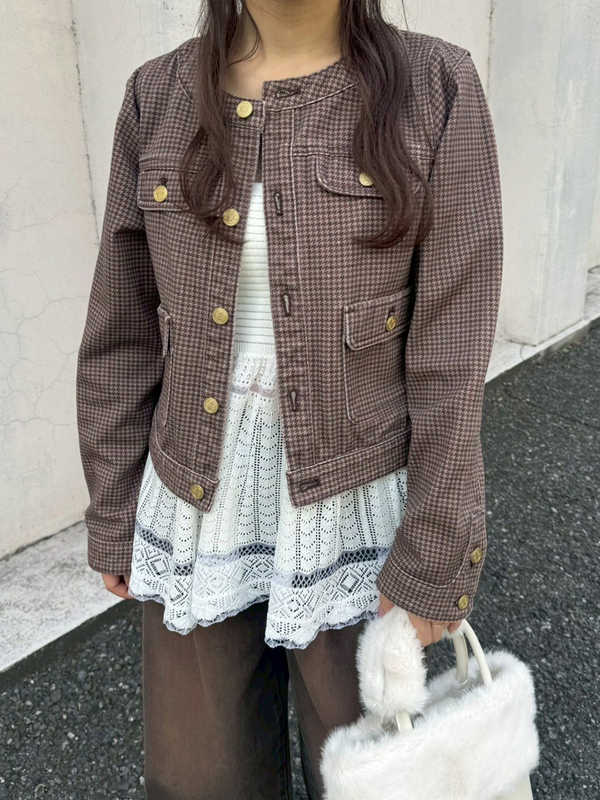 【美品】リリーブラウン　ダブルボタンショートコート　パープル LILY BROWN Lily Brown / リリーブラウン ダブルボタンショート