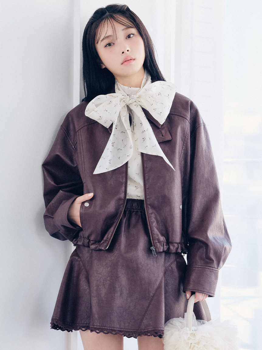 LILY BROWN セットアップワンピース　ブラウス　ロングスカート LILY BROWN Lingerie】フロントスリットワークスカート(ロングスカート