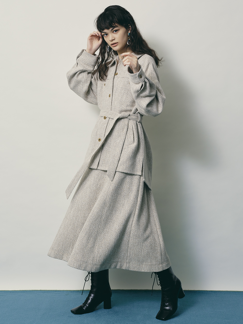 フロントファスナーワンピース