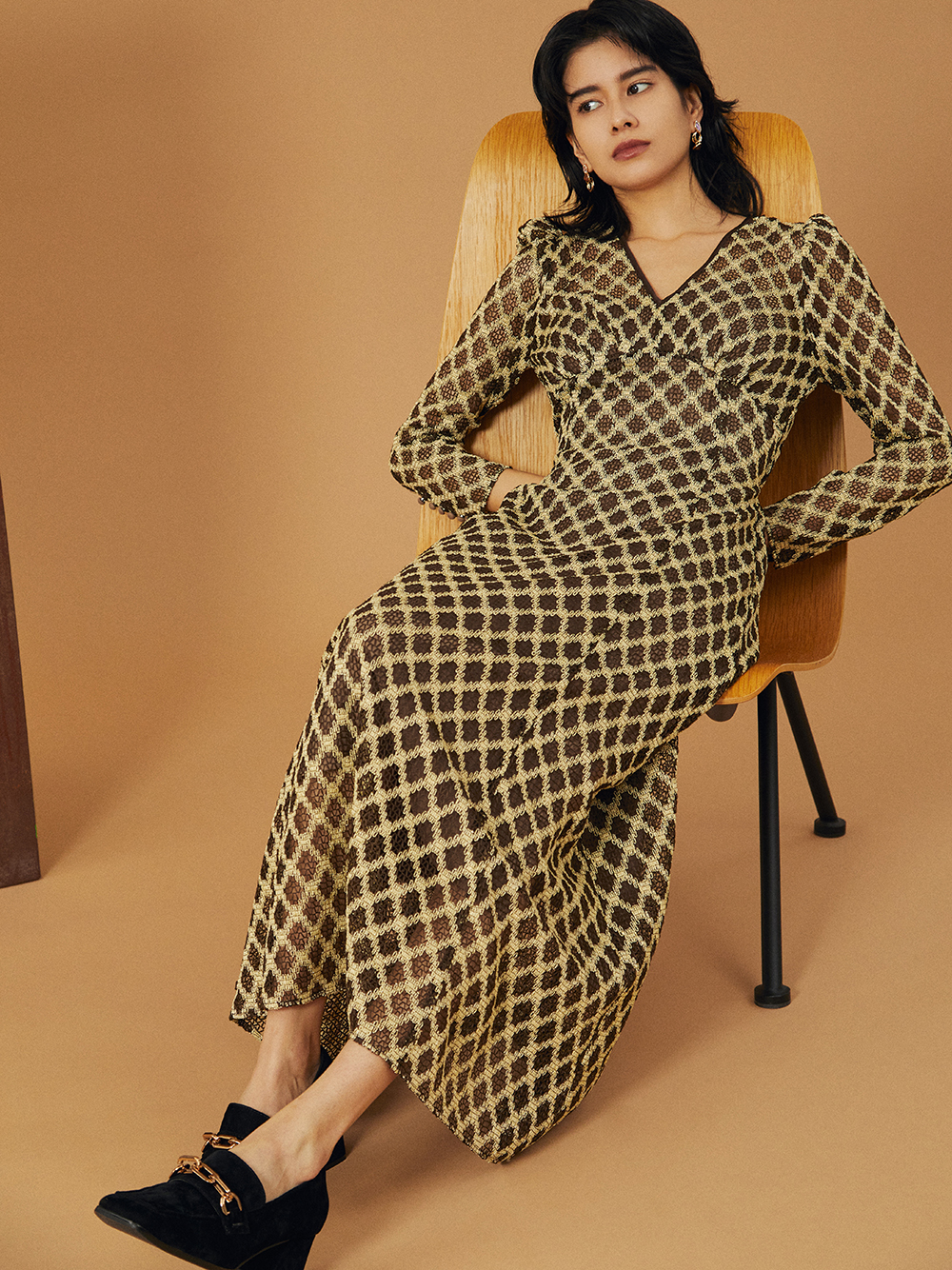 ヴィンテージラメレースワンピース