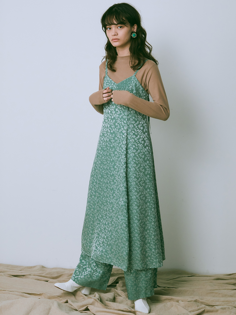 ジャガードキャミワンピースセット